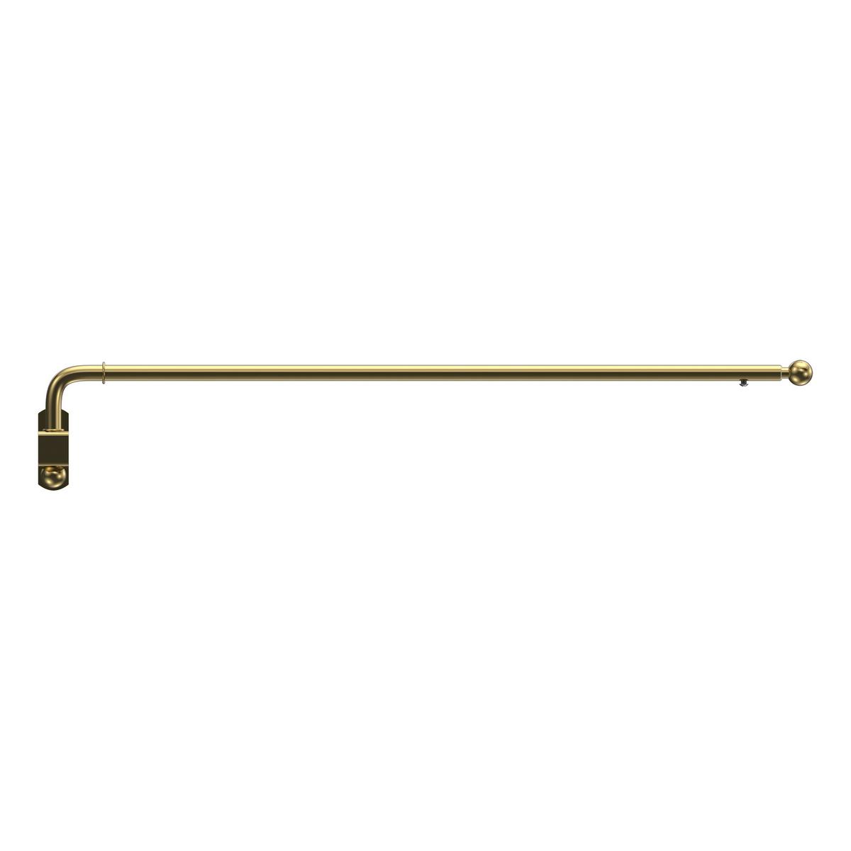 SCHWENKSTANGE / SCHWENKARM-GARDINENSTANGE Cassina 60-100 cm, 13 / 9 mm Ø, Messing-farbig - Messingfarben, Metall (100cm) - INTERDECO