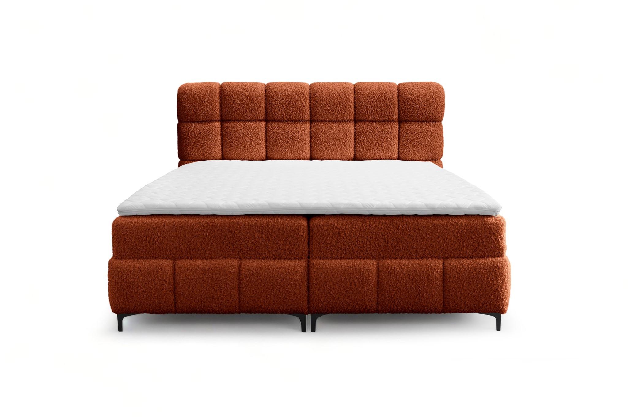 BOXBETT Sophie In Rolf - Rotbraun, Holzwerkstoff/Textil (160/200cm) - Fun Möbel