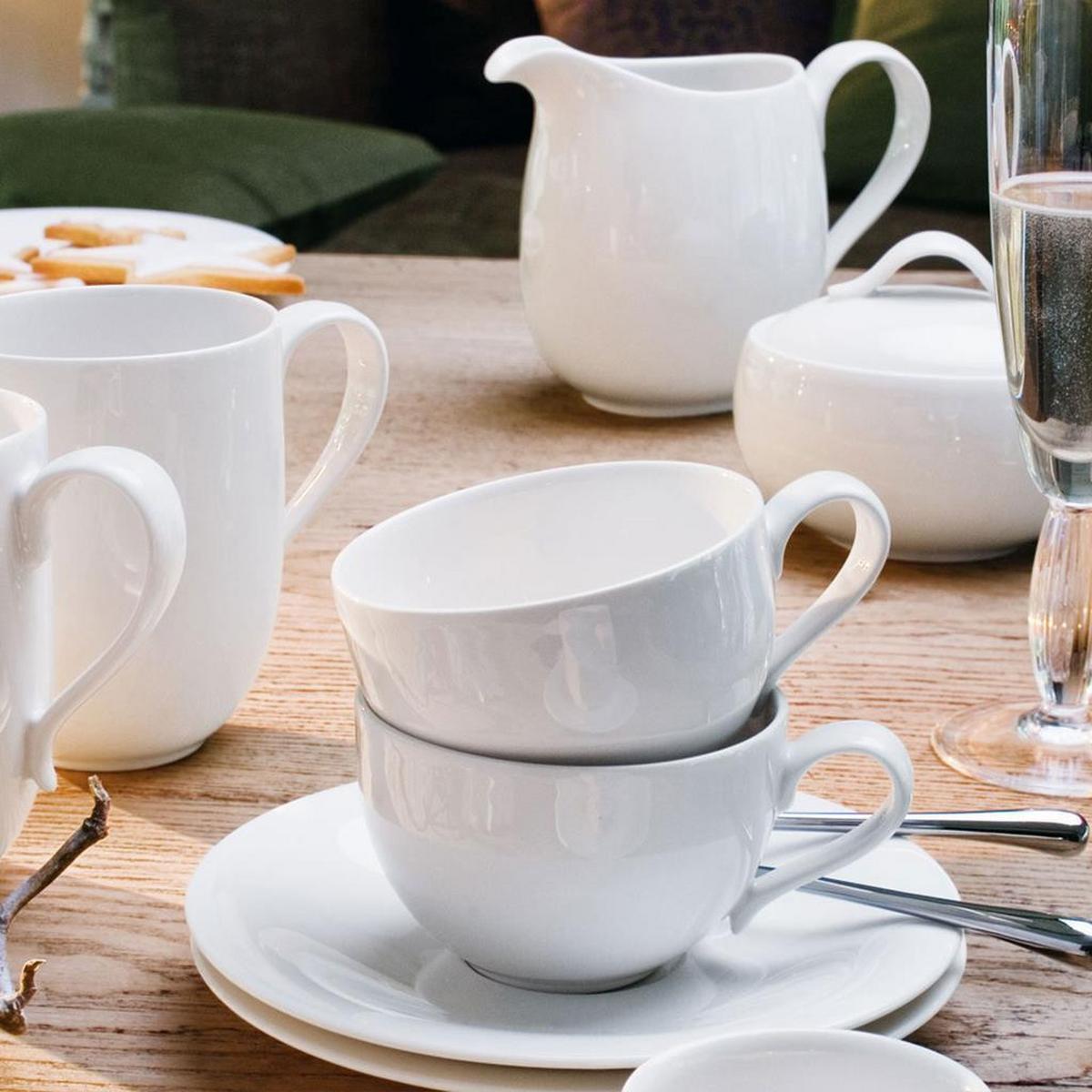 KAFFEETASSEN New Cottage Basic weiß 150 ml 6er Set - Weiß, Keramik (0.15L) - Villeroy & Boch