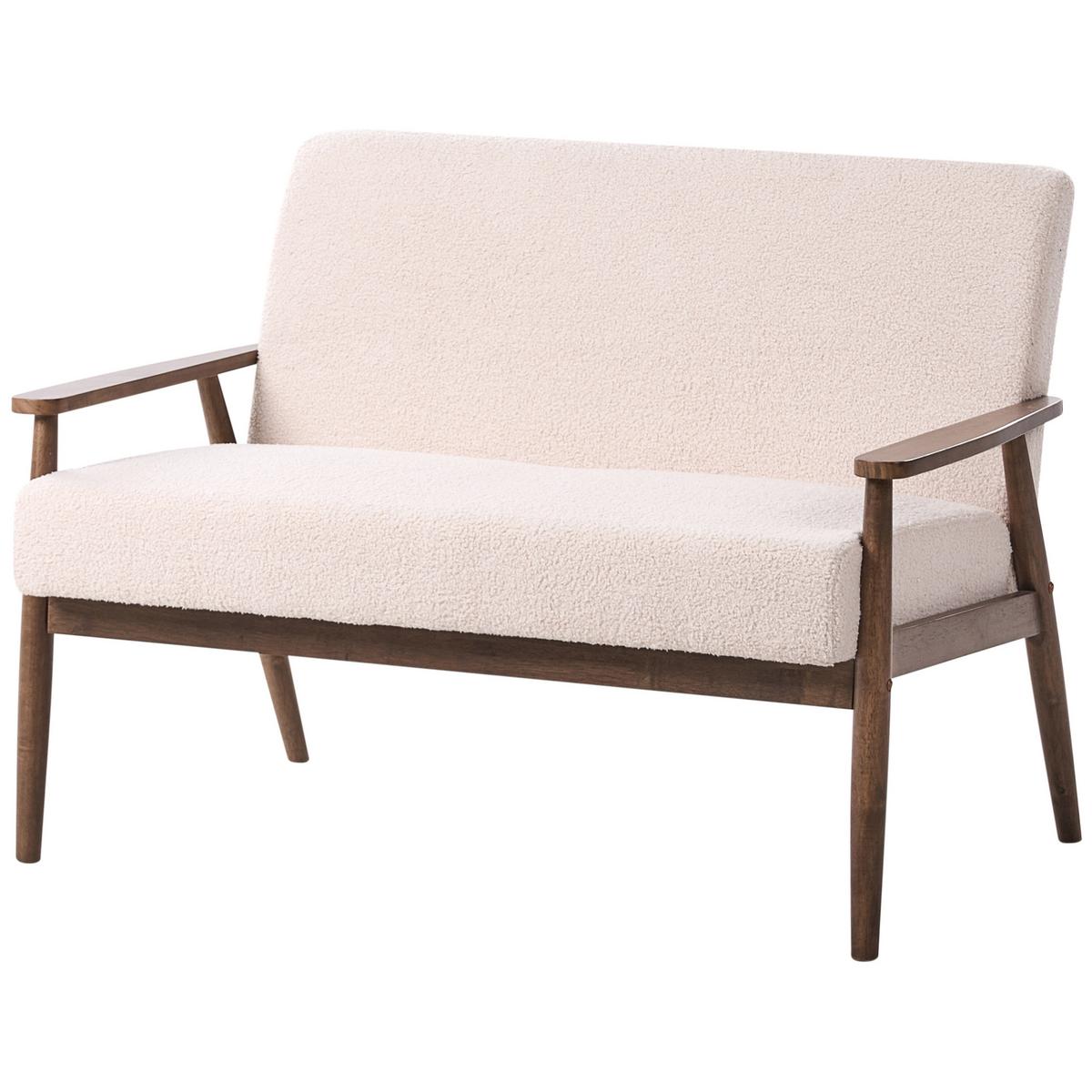 2-SITZER-SOFA Bouclé Dunkelbraun/Beige Esrum - Dunkelbraun, Textil (111/79/72cm) - Beliani