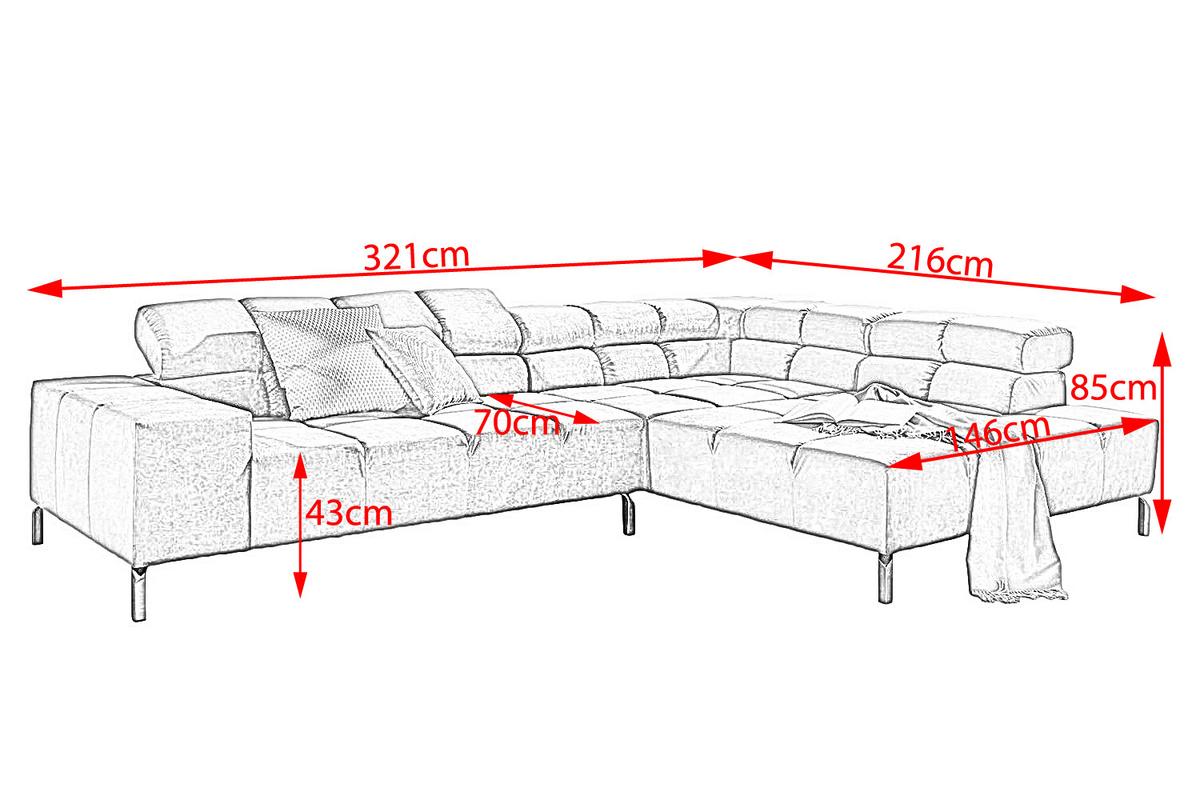 ECKSOFA NELSON Grau Velvet - Silberfarben/Grau, Textil (321/216cm) - KAWOLA