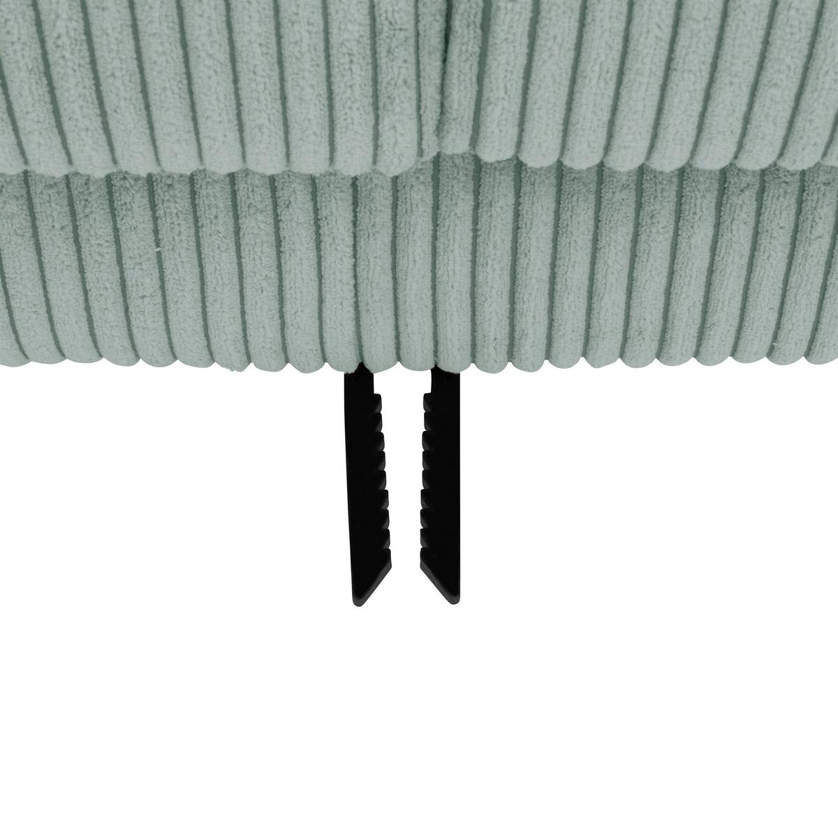 SOFA mit Longchair rechts Kaylynn Cordstoff silber - Silberfarben, Kunststoff (175/294cm) - 58aufmkessel