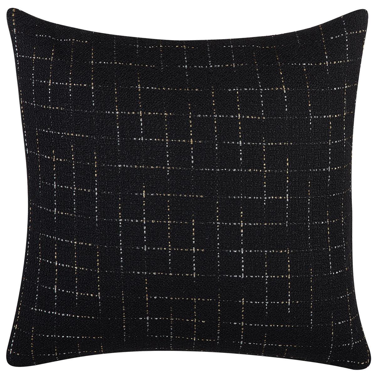 DEKOKISSEN 2er-Set Schwarz 45/45 cm Bellflower - Schwarz, Textil (45/45cm) - Beliani