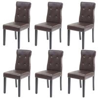 ESSZIMMERSTUHL Braun 6er-Set - Braun, Textil (41/88/55cm) - MCW