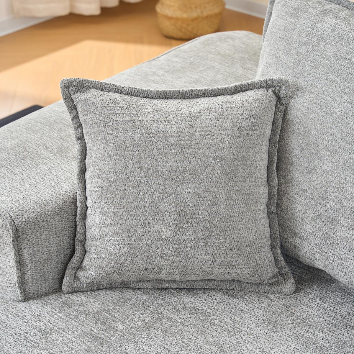 CHAISE LONGUE premium chenille relaxliege montagefrei - Hellgrau, Textil (144/65/112cm) - Urban Meuble