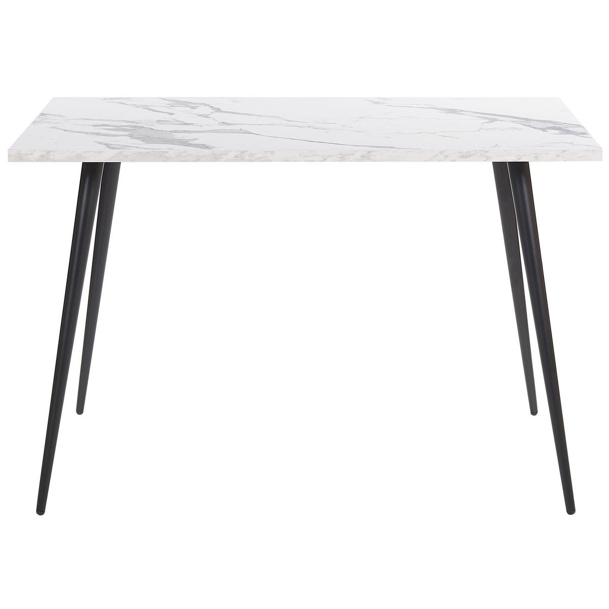 ESSTISCH 120/80/76 cm Weiß schwarz Rechteckig Santiago - Weiß, Holzwerkstoff (120/80/76cm) - Beliani