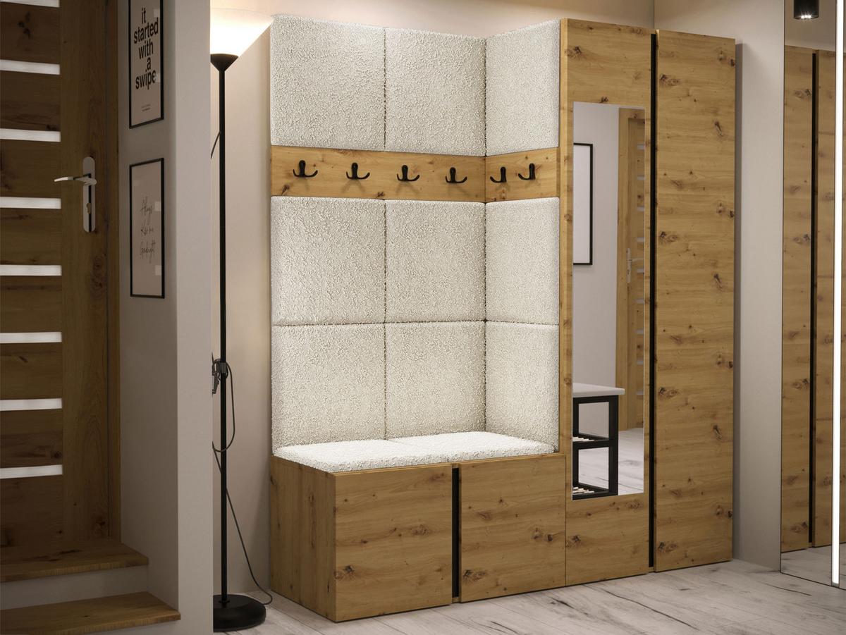 GARDEROBEN-SET Orion XII - Creme/Eiche Artisan, Holzwerkstoff/Kunststoff (158/186/46cm) - MIRJAN24