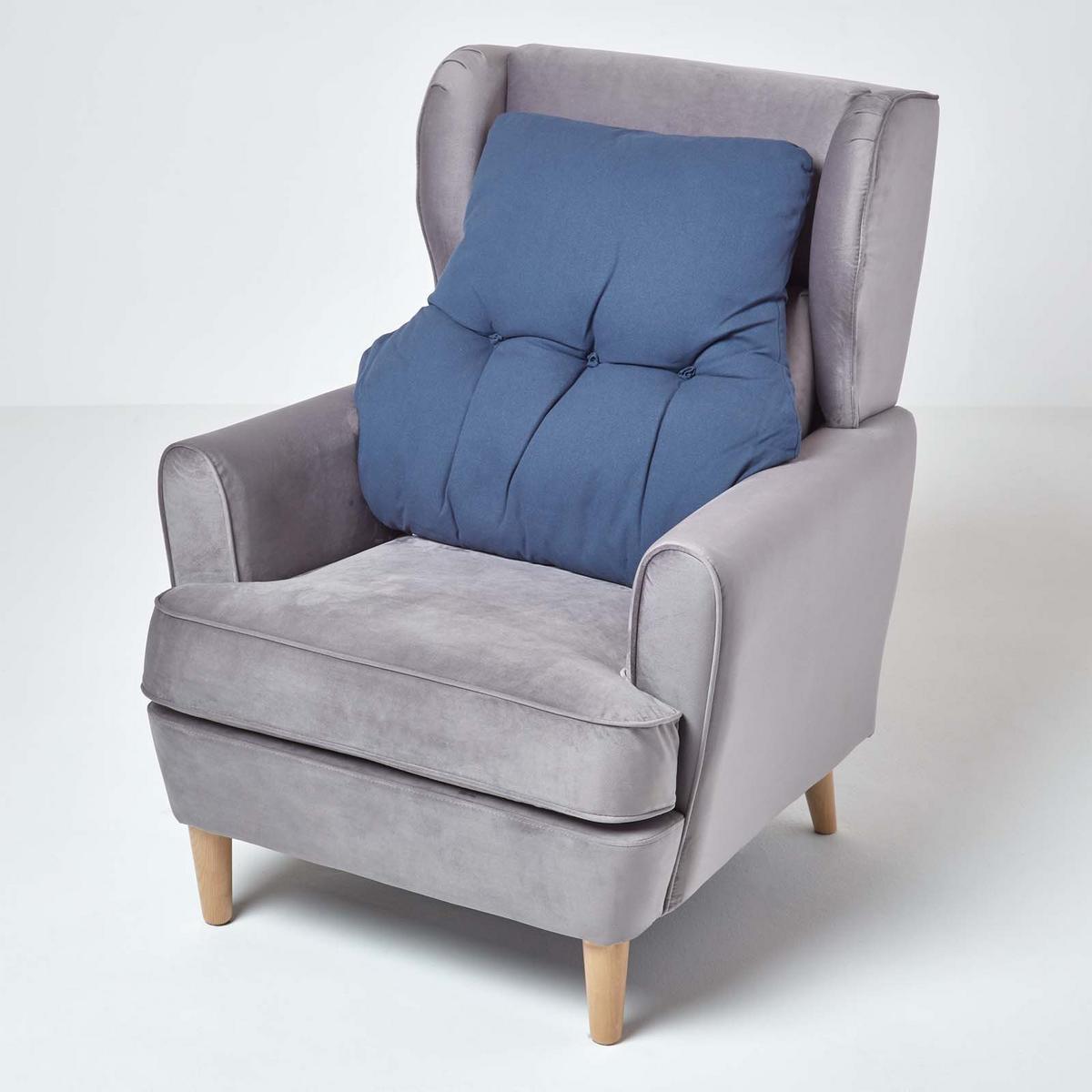 RÜCKENKISSEN dunkelblau 68/58 cm – Stützkissen für Sessel, Baumwolle - Dunkelblau, Textil (68/15cm) - Homescapes