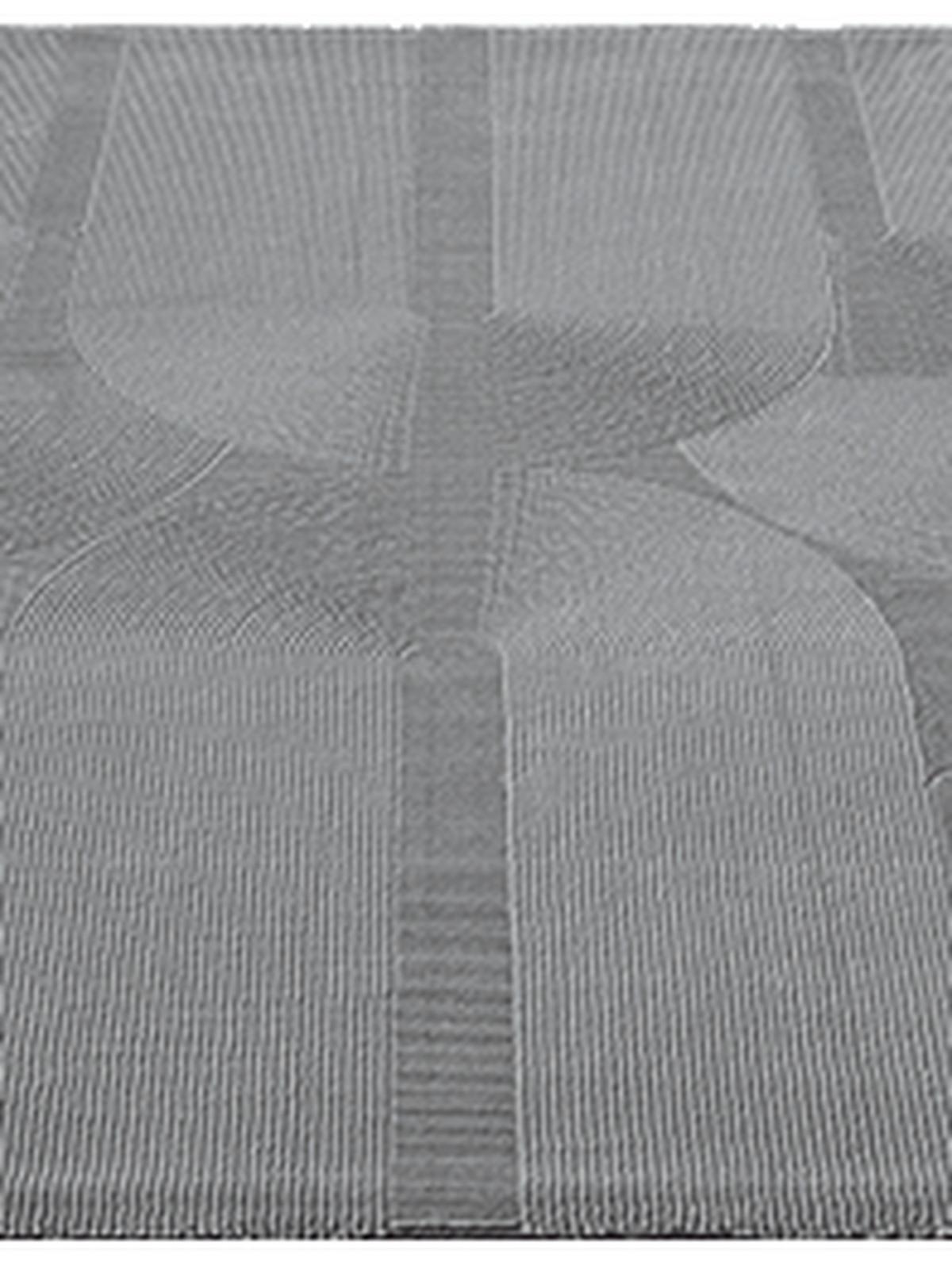 LÄUFER KASOS Waschbar Geometrisch Polyester Grau 80 x 300 cm - Grau, Textil (80/300cm) - KADIMA DESIGN