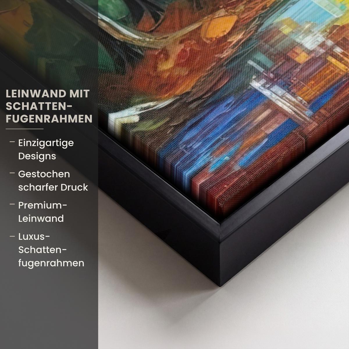 LEINWAND Bilder mit Rahmen - Landschaft - Wald - Farben - Natur - 70x100 - Multicolor, Textil (70/100cm) - MuchoWow