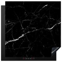HERDABDECKPLATTE Marmoroptik - Schwarz - Luxus Induktionsmatte 78x78 cm - Grau, Kunststoff (78/78/0.2cm) - MuchoWow
