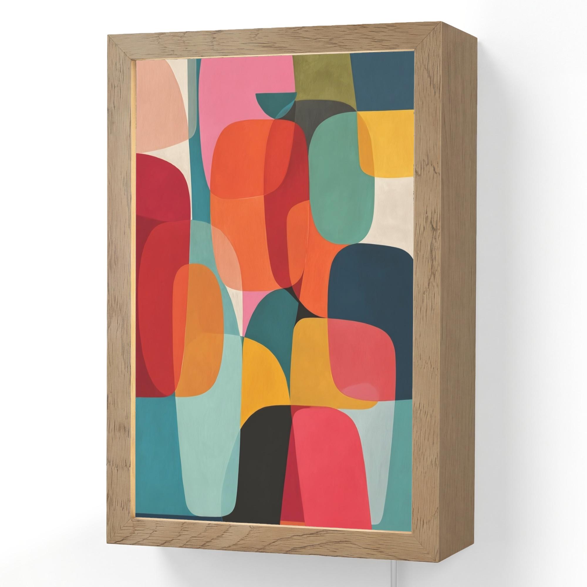 WANDLEUCHTE Formen - Bunt - Abstrakt - Flugzeuge 20x30 cm - Multicolor, Holzwerkstoff (20/30/8cm) - OnlyWow