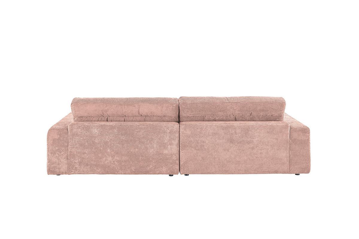ECKSOFA LANA SOFA Pink Cord - Pink/Schwarz, Textil (296/205cm) - KAWOLA