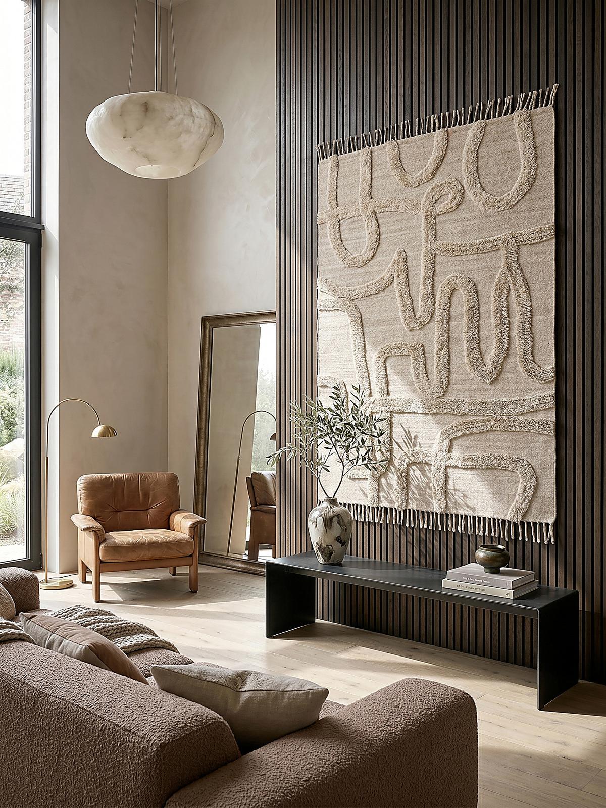 WOLLTEPPICH FOWEY, abstrakt, Natur-Beige, 120 x 170 cm - Beige, Textil (120/170cm) - KADIMA DESIGN