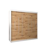 SCHWEBETÜRENSCHRANK 200/200/62 2-türig - Silberfarben/Eiche Artisan, Holz/Kunststoff (200/200/62cm) - Abiks Möbel