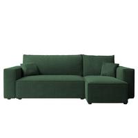 ECKSOFA Adara Mit Schlaffunktion - Grün, Holzwerkstoff/Textil (145/244cm) - Fun Möbel