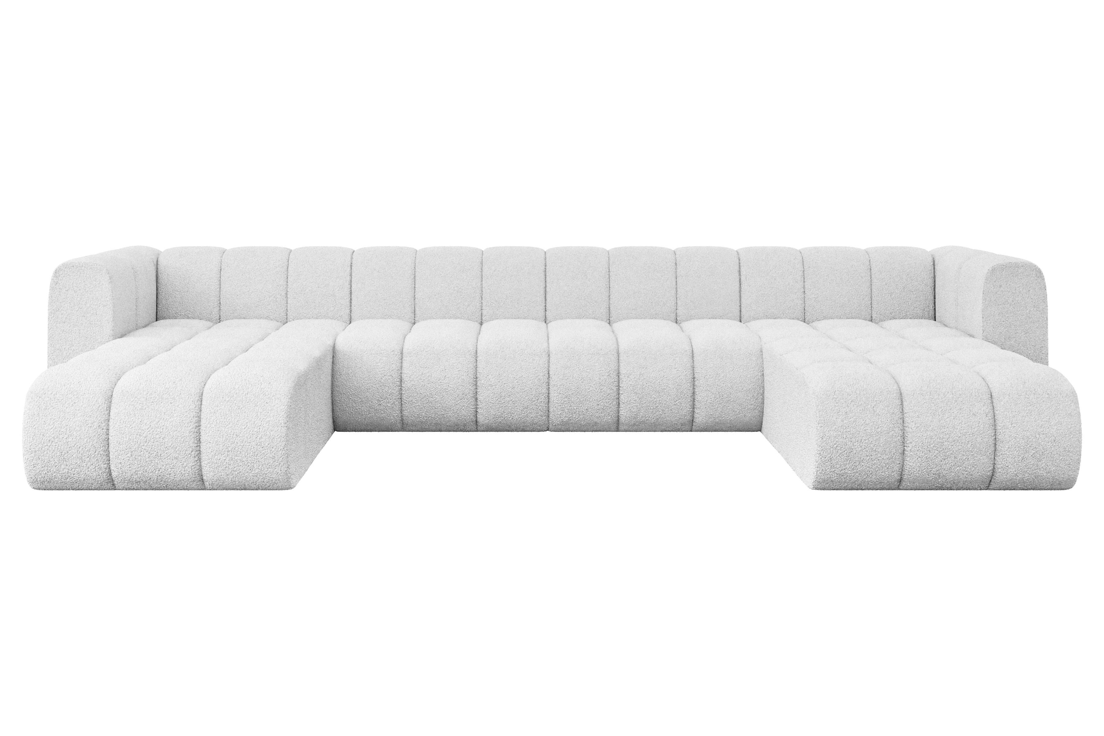 WOHNLANDSCHAFT modulares Sofa Joren-U2 - 410x177x70 cm Weiß - Weiß, Holzwerkstoff/Textil (410/70/177cm) - ALTDECOR