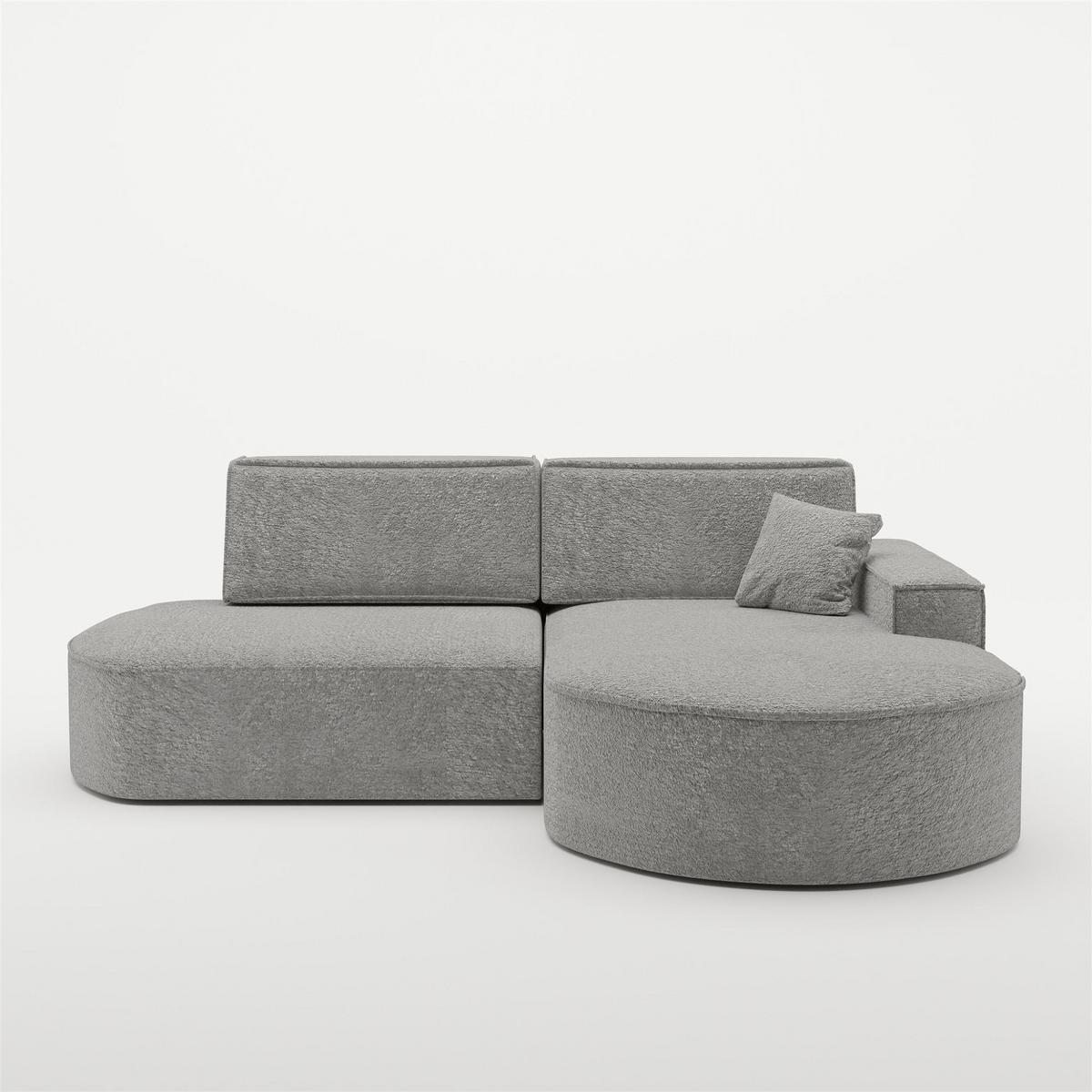 ECKSOFA Venedig Mit Schlaffunktion - Grau, Holzwerkstoff/Textil (278/179cm) - Fun Möbel