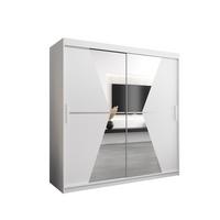 SCHWEBETÜRENSCHRANK 200/200/62 2-türig - Silberfarben/Weiß, Holz/Kunststoff (200/200/62cm) - MÖBEL KRYSPOL