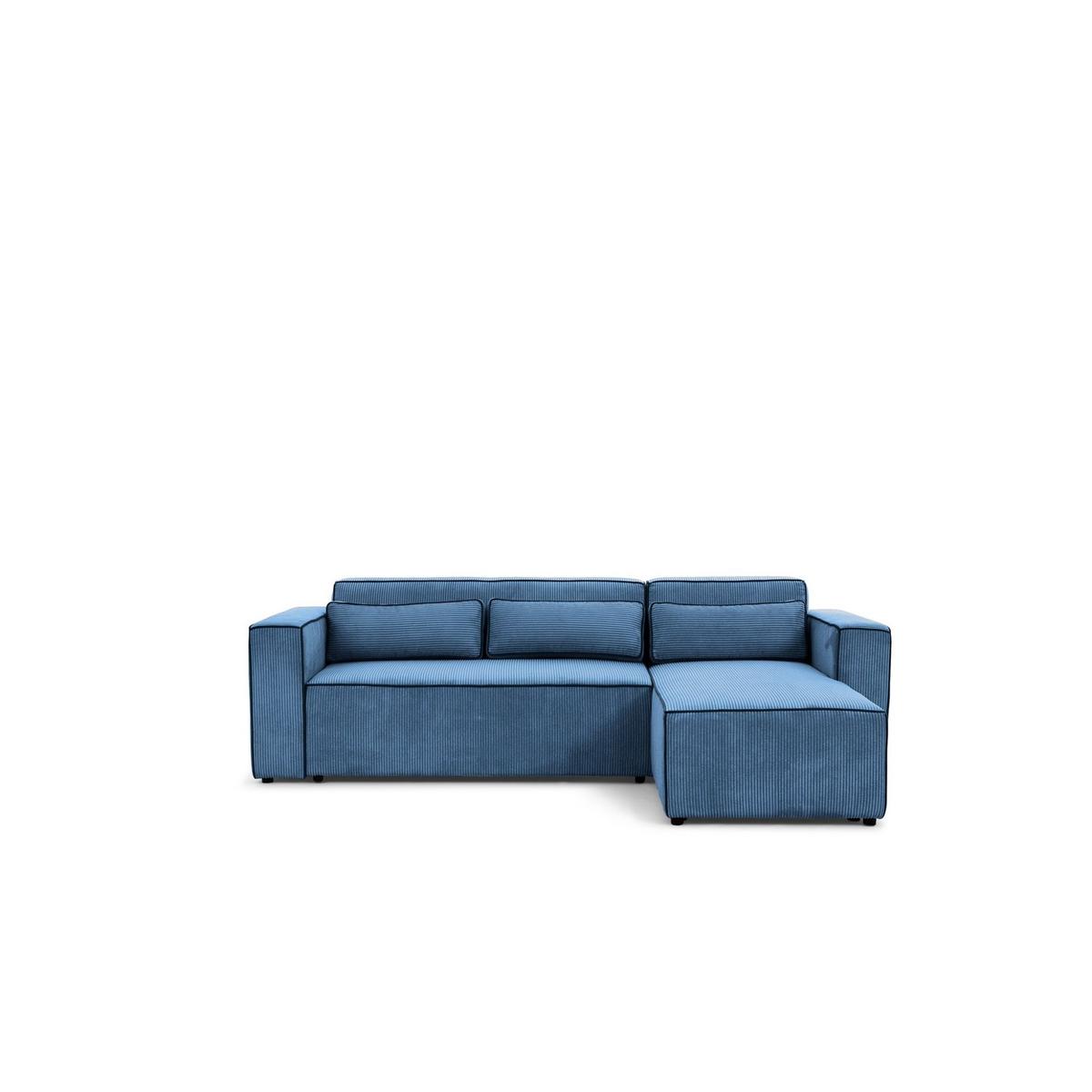 ECKSOFA Schlafsofa Waldo In Poso - Blau, Holzwerkstoff/Textil (260/173cm) - Fun Möbel