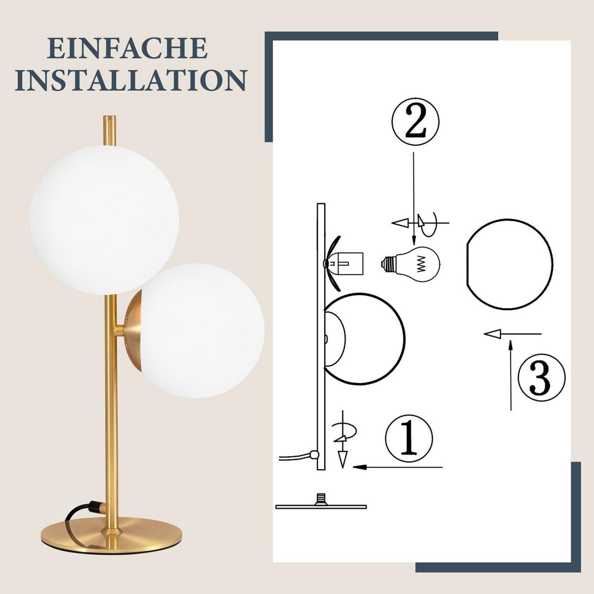 TISCHLEUCHTE Oase 21.5/21.5/45 cm - Goldfarben, Metall (21.5/21.5/45cm) - Nettlife