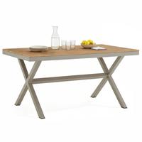GARTENTISCH WINDY grau/braun - Braun/Grau, Metall (90/160/75cm) - IDIMEX