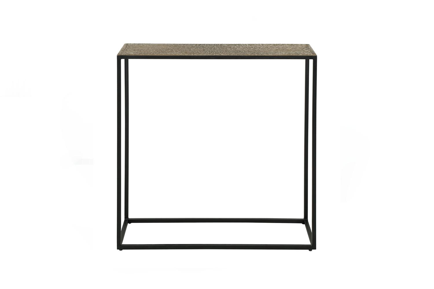 KONSOLENTISCH ROIC Bronze Metall - Schwarz/Bronzefarben, Metall (25/75/75cm) - KAWOLA