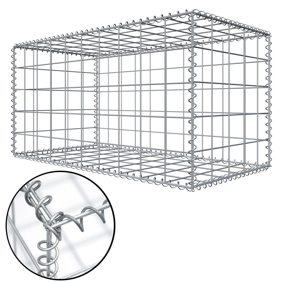 GABIONEN Steinkorb aus Stahl, 100/50/50 cm, Feuerverzinkt - Grau, Metall (50/50cm) - Niederberg Metall