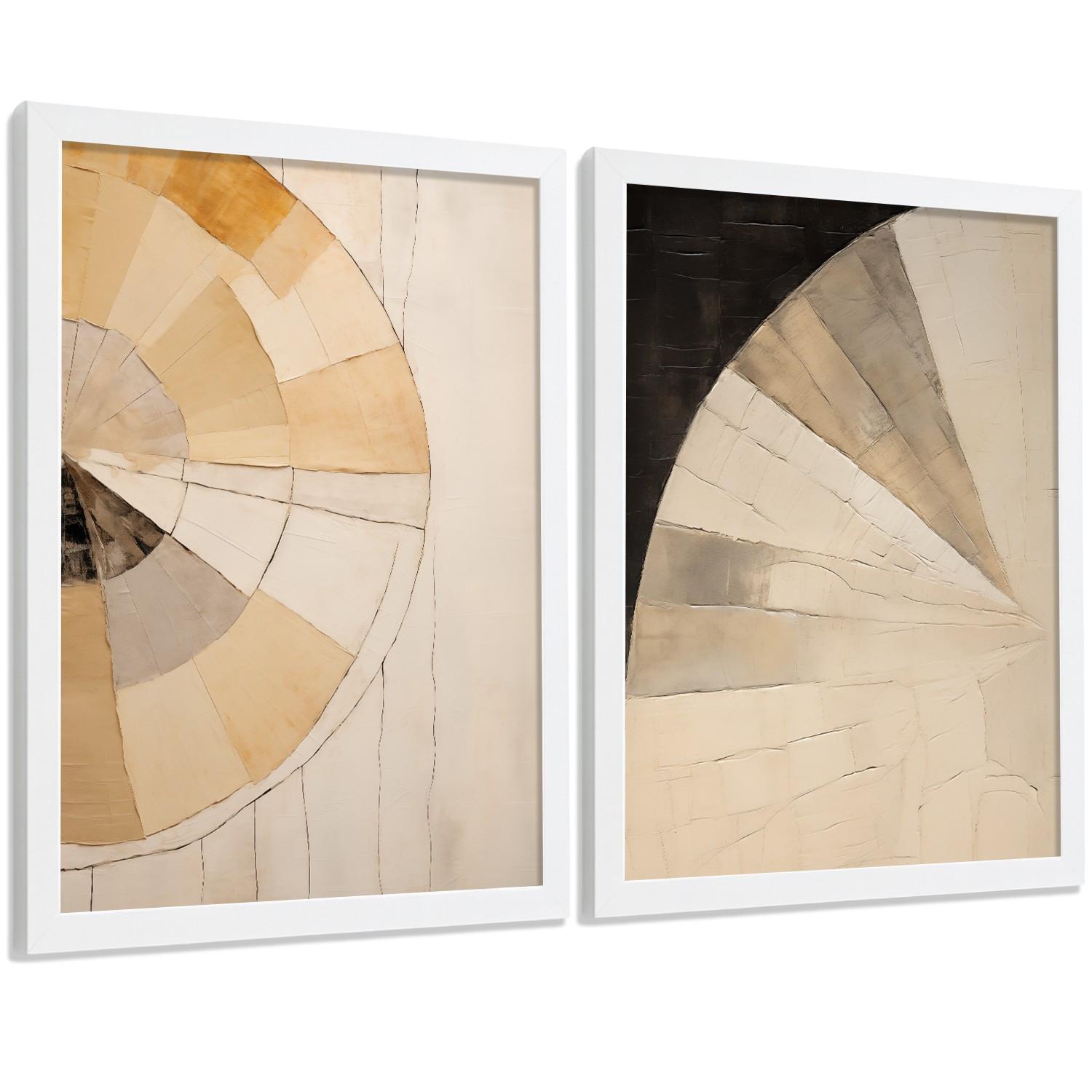 POSTER Set of 2 Abstract Wall Art Prints Modern Living Room Bedroom Kitchen Bathroom Decor Weißer Rahmen A4 - Weiß, Papier (29.7/1/21cm) - Nacnic
