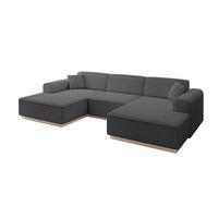 WOHNLANDSCHAFT IREA-U1 - 301x165x80 cm Grau - Olivgrün, Holzwerkstoff/Textil (301/80/165cm) - ALTDECOR