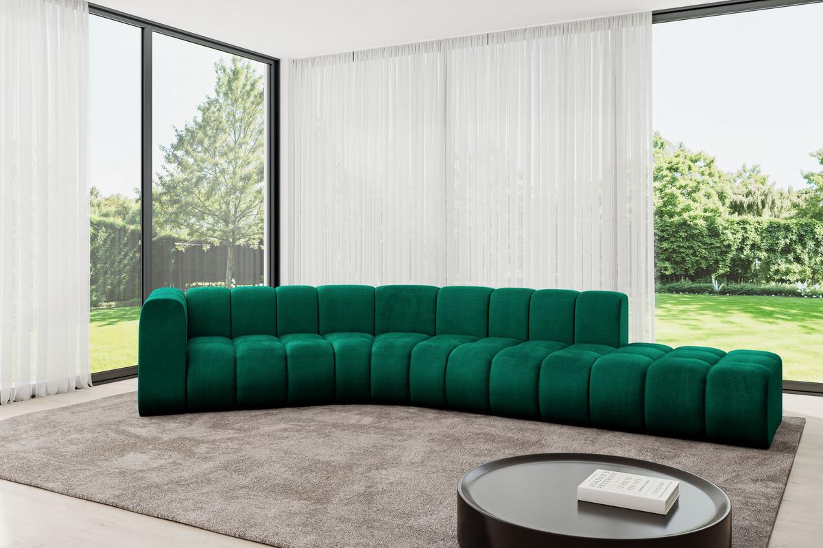 ECKSOFA modulares Sofa Tilmo-L1 - 399x194x70 cm Grün - Dunkelgrün, Holzwerkstoff/Textil (399/194cm) - ALTDECOR