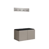 GARDEROBEN-SET Orion VI - Kaschmir/Schwarz, Holzwerkstoff/Kunststoff (84/42/46cm) - MIRJAN24
