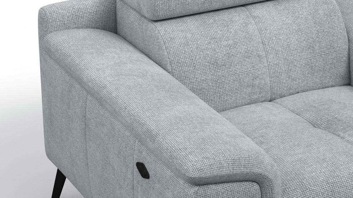 SESSEL FIERO mit Relaxfunktion, silberfarben - Silberfarben/Schwarz, Holzwerkstoff/Textil (114/82/103cm) - Wozimo