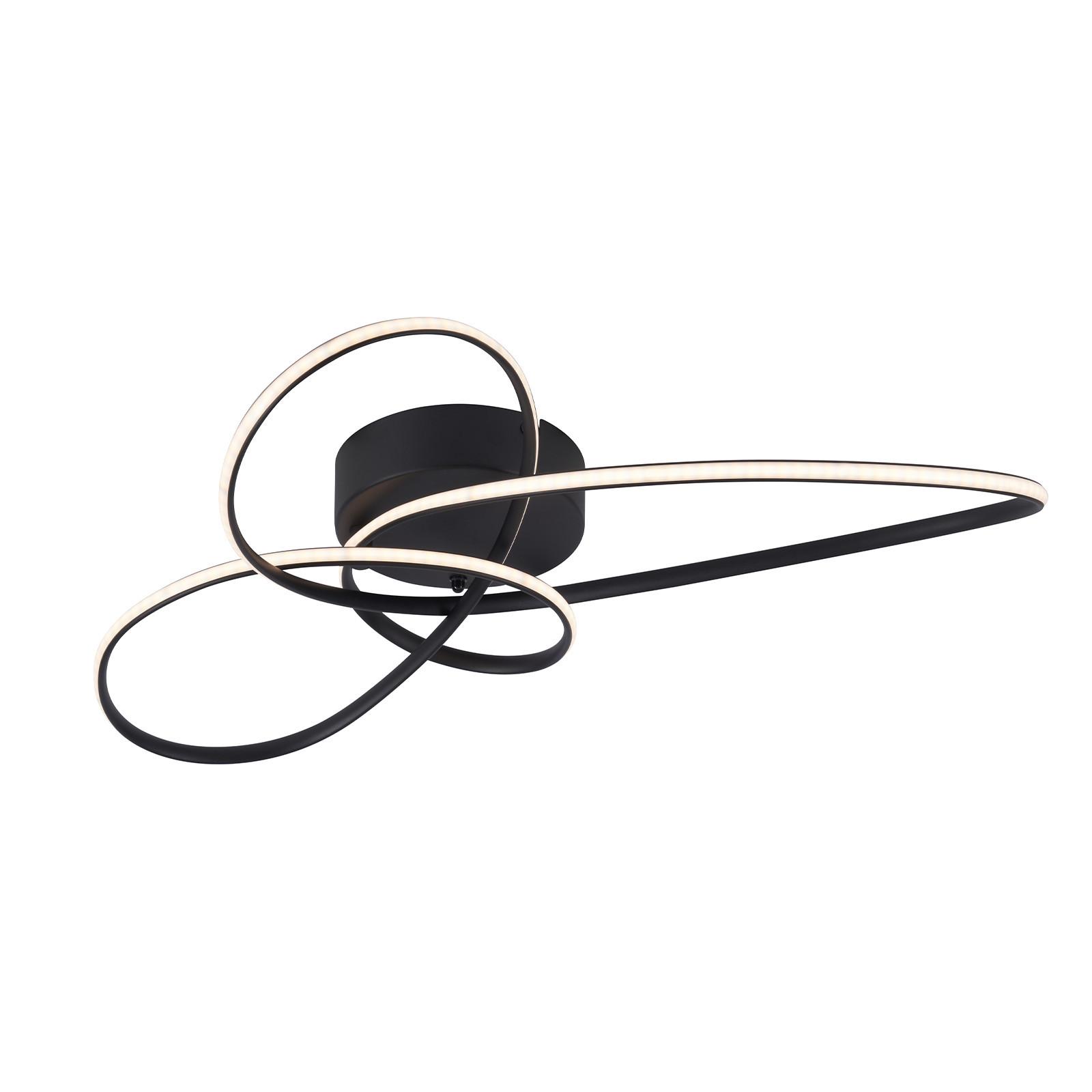 LED DECKENLEUCHTE Myvin 52.5/35.5/11.5 cm - Schwarz, Kunststoff/Metall (52.5/34.5/11.5cm) - ZMH