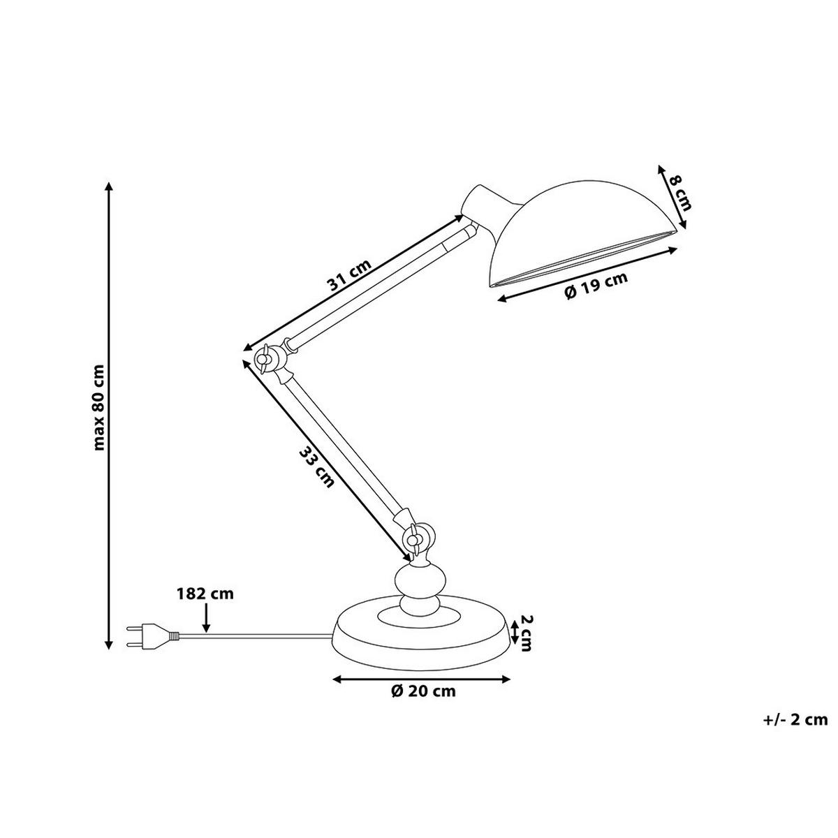 SCHREIBTISCHLAMPE Meramec 19/19/80 cm - Schwarz, Metall (19/19/80cm) - Beliani