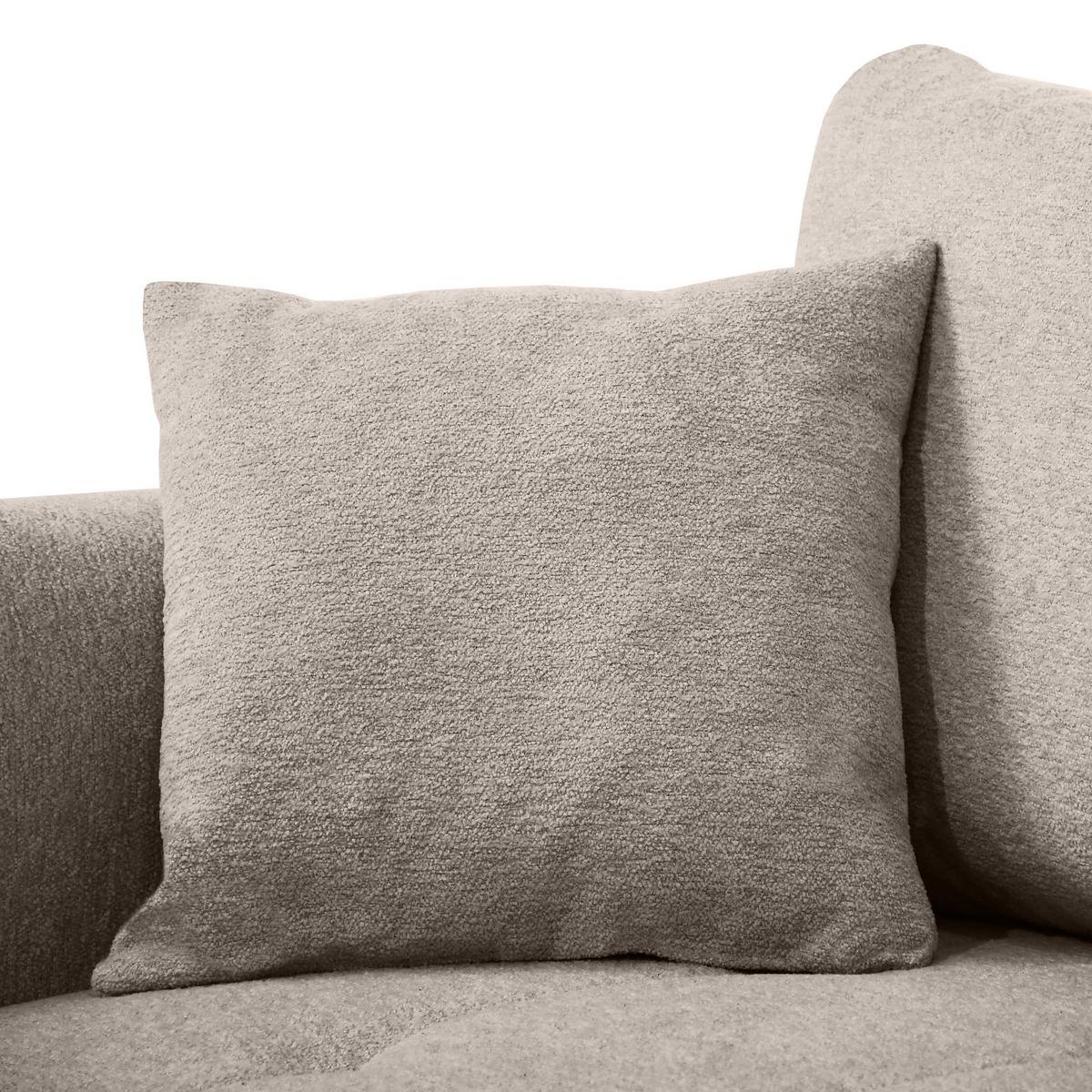 ECKSCHLAFSOFA Dallas mit Bettkasten, 255 cm, Beige, rechts, Velour-Stoff - Cappuccino, Textil (255/175cm) - Beautysofa