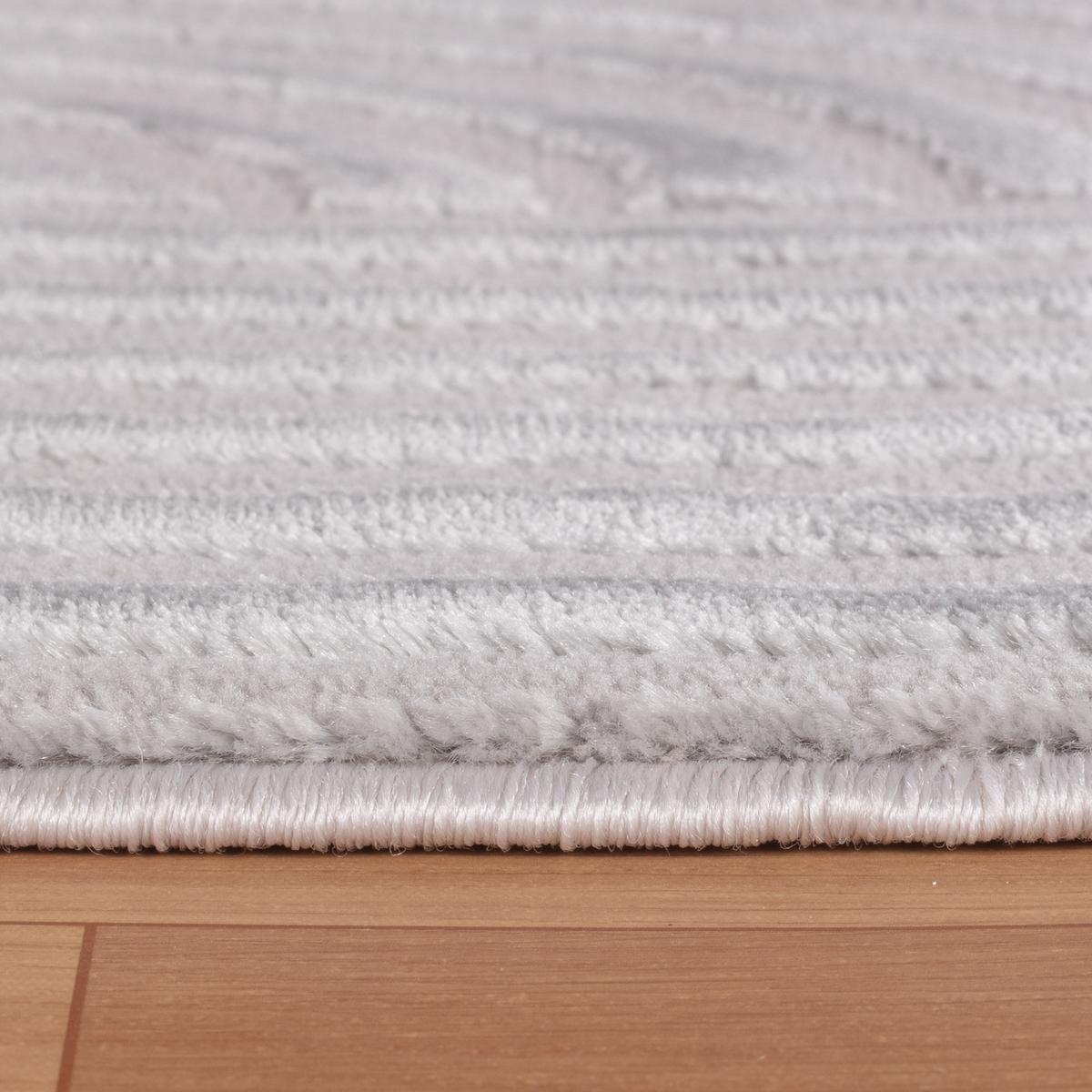TEPPICH Kurzflor ILLER in Silber, mit 3D-Design, aus Jute, 140 x 200 cm - Silberfarben, Textil (200/140cm) - KADIMA DESIGN