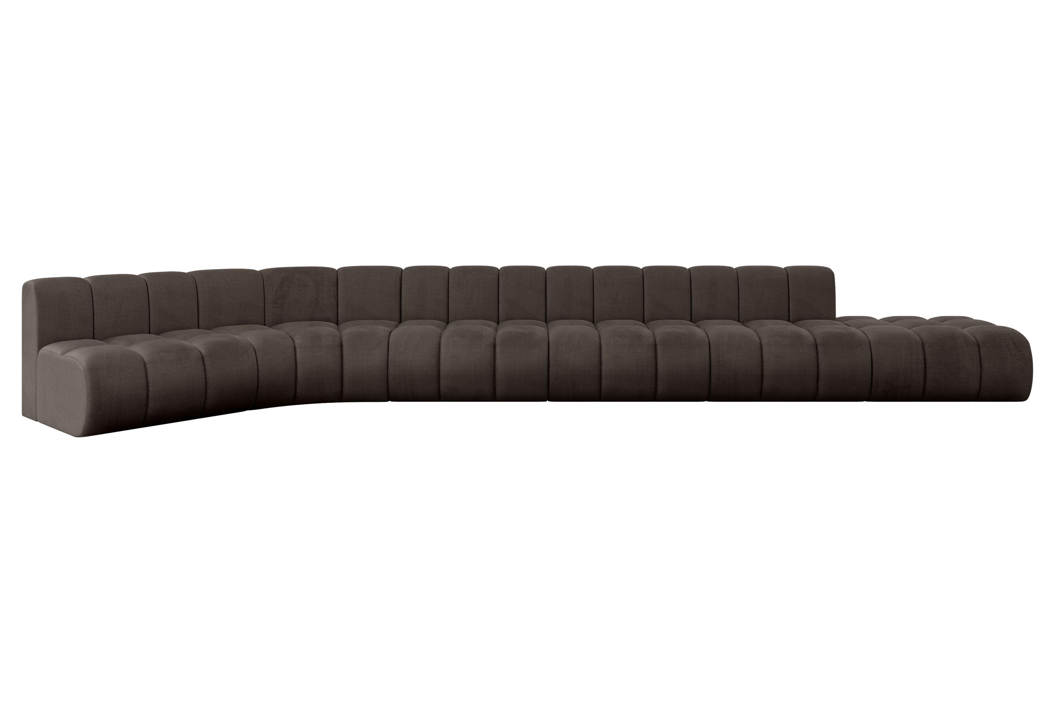 ECKSOFA modulares Sofa Brilo-L3 - 562x174x70 cm Braun - Braun, Holzwerkstoff/Textil (562/174cm) - ALTDECOR