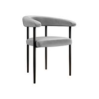 POLSTERSTUHL Aria - Hellgrau/Schwarz, Textil/Metall (61/73/56cm) - MIRJAN24