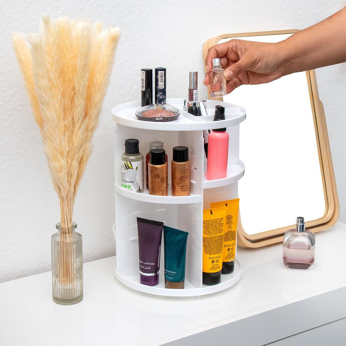 MAKE UP ORGANIZER 30/23 cm (Weiß) - Weiß, Kunststoff (23/30/23cm) - Intirilife