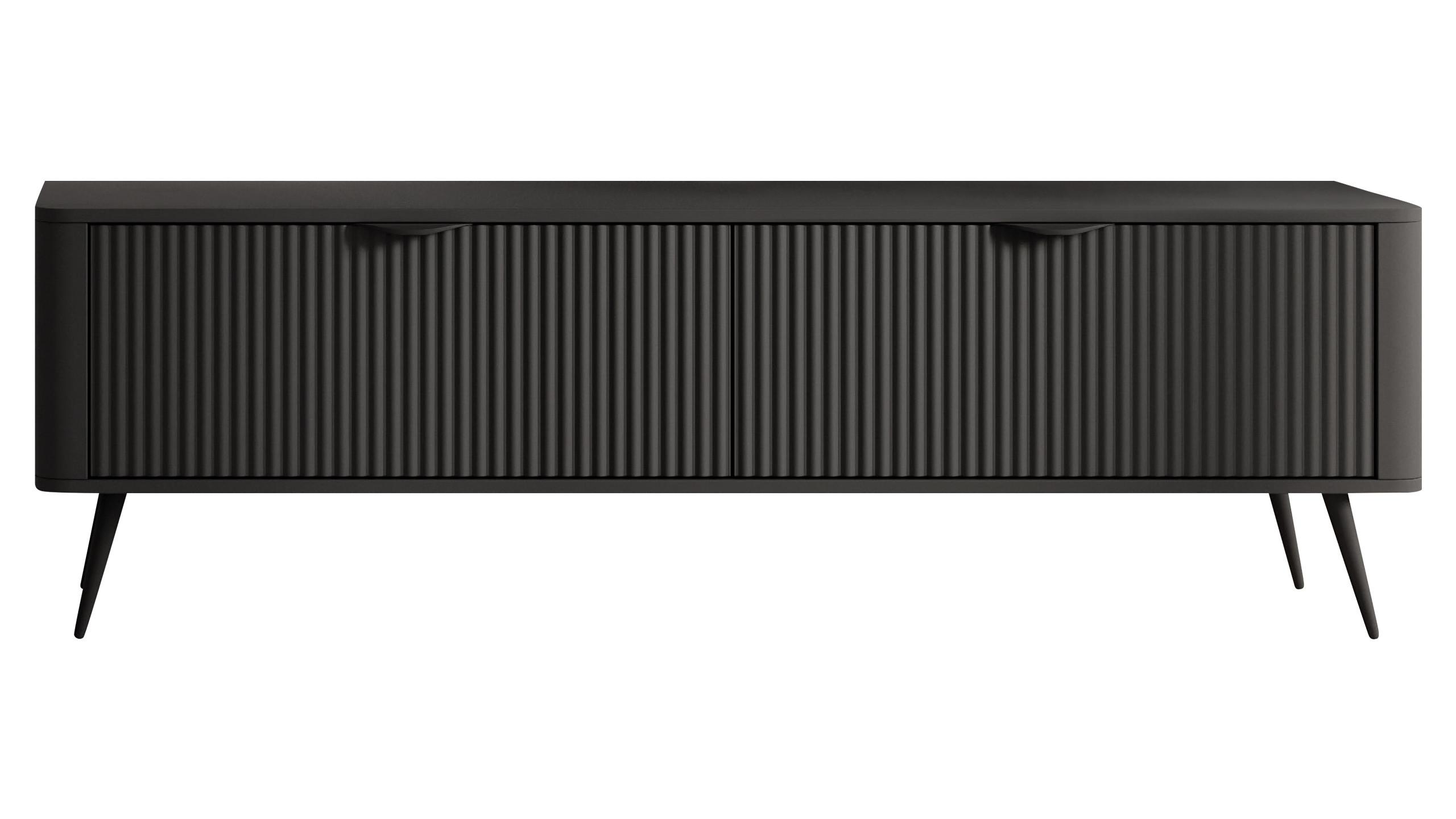TV-ELEMENT Lante 2D - Dunkelgrau/Schwarz, Holzwerkstoff/Metall (164/52/38cm) - MIRJAN24