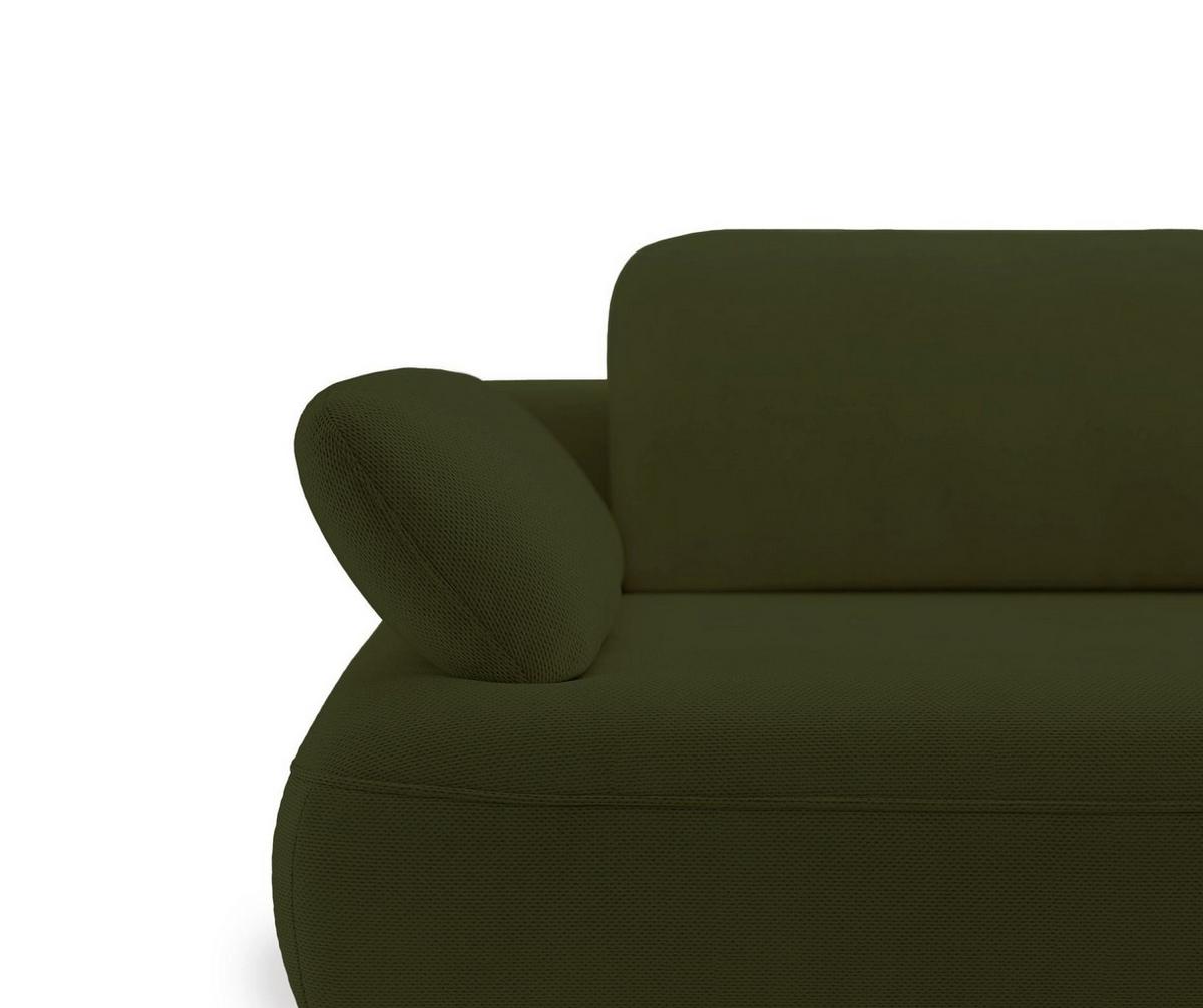 ECKSOFA Avolla Olivgrün rechts - Schwarz/Olivgrün, Textil/Metall (186/284cm) - Selsey