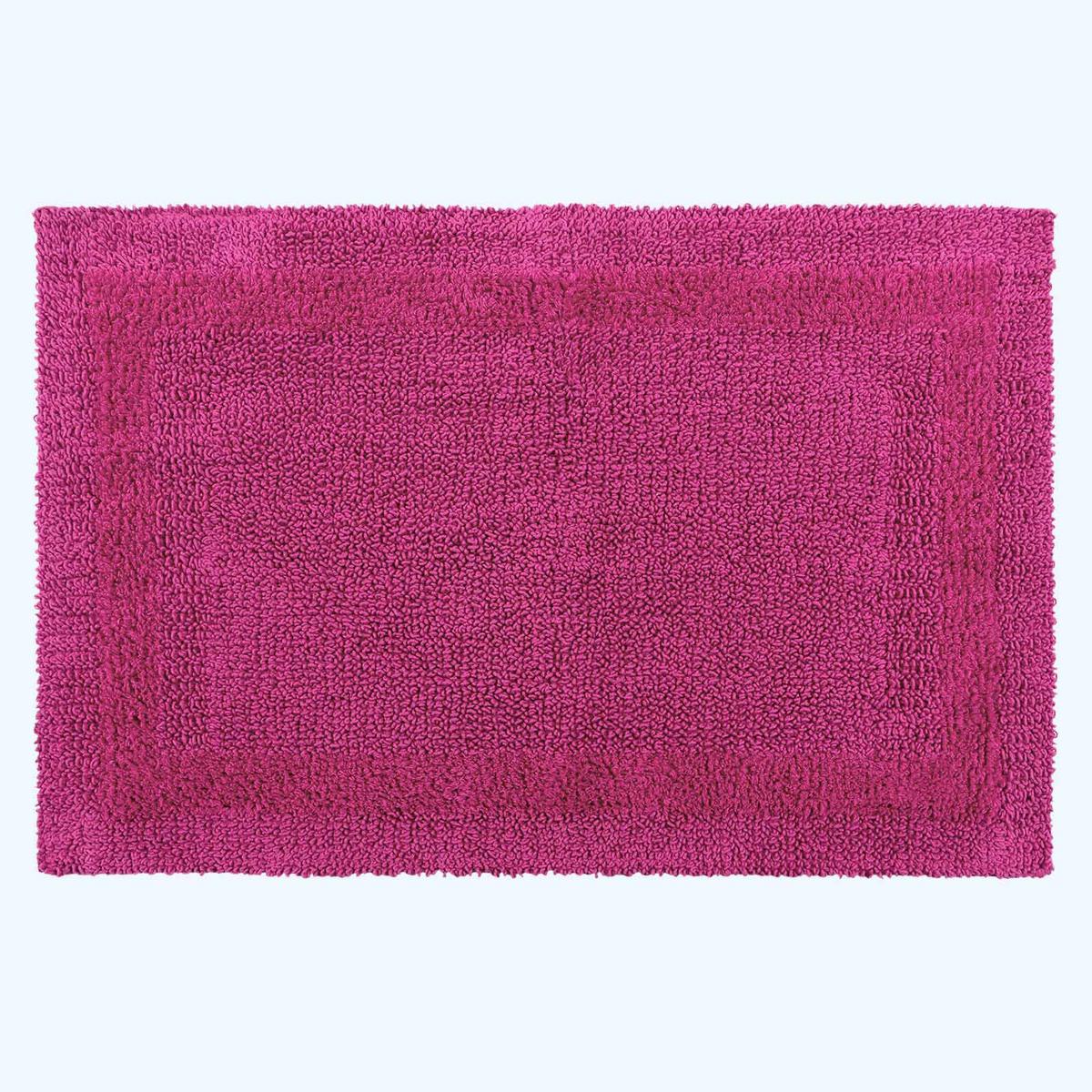 BADEMATTE 70/120 cm, 100% Baumwolle, wendbar - Magenta, Textil (70/120cm) - Homescapes