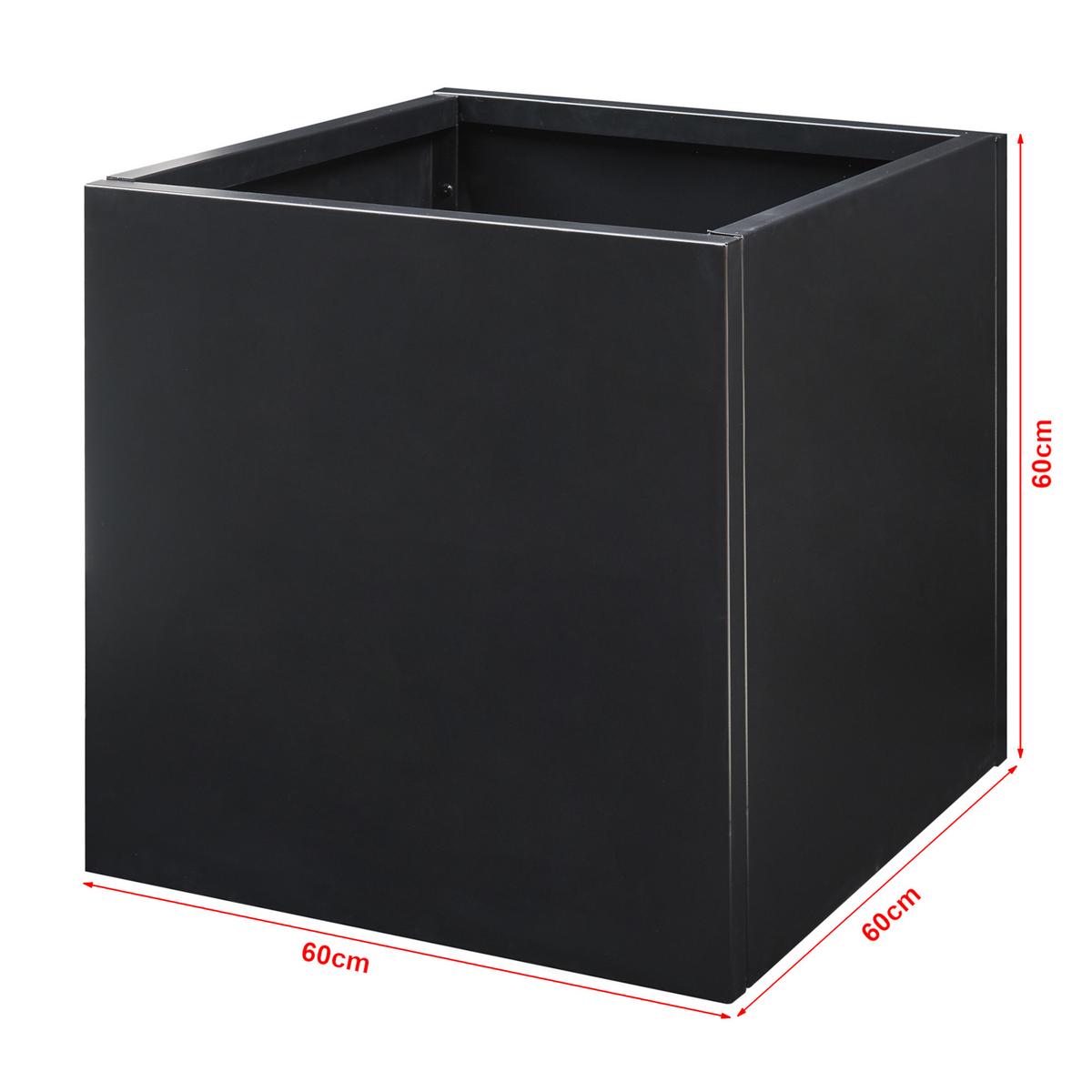 PFLANZKÜBEL Vaargel - Schwarz, Metall (60/60/60cm) - casa.pro