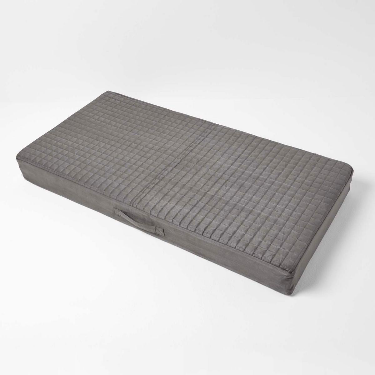 SITZKISSEN-BEZUG für Sofa-Auflage 100/50/10 cm, Velours - Grau, Textil (100/50/10cm) - Homescapes