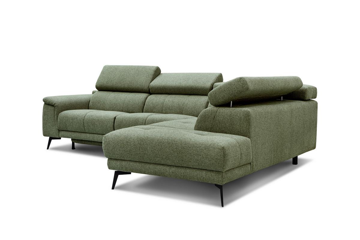 ECKSOFA FIERO 5-Sitzer mit 1 Relaxfunktion, olivgrün - Olivgrün, Holzwerkstoff/Textil (290/228cm) - Wozimo