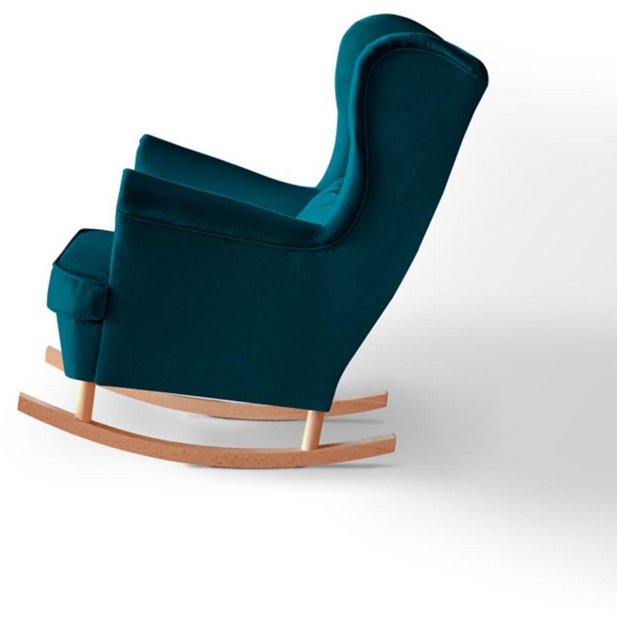 SCHAUKELSTUHL Fabio türkis mit Buchenbeinen - Türkis/Buchefarben, Textil (82/103/108cm) - Beautysofa