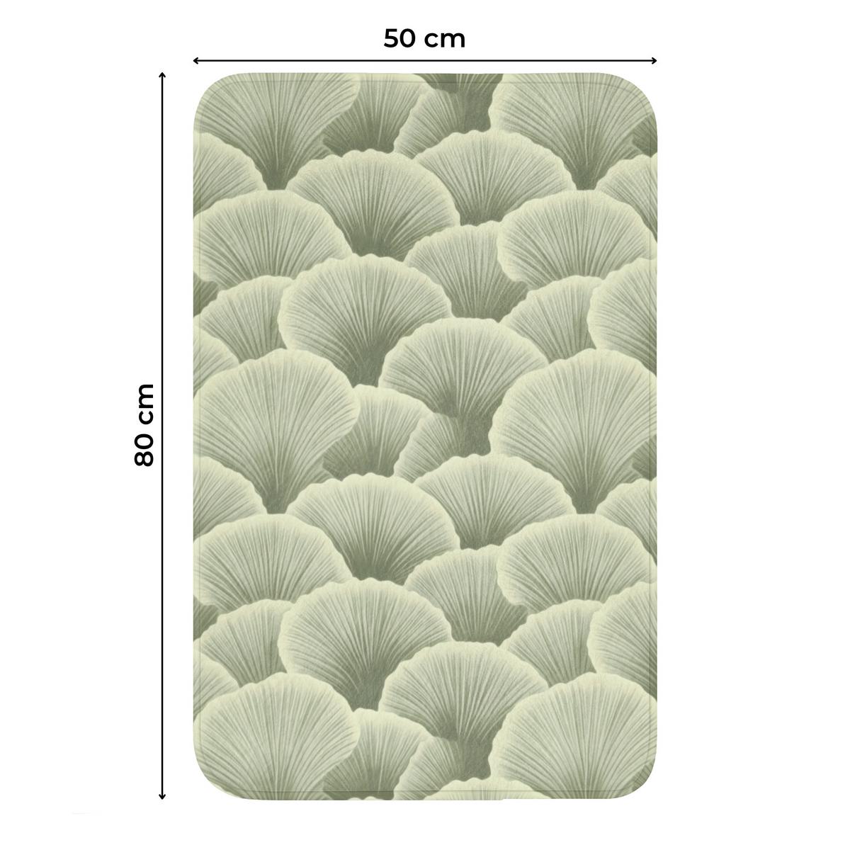 WC-VORLEGER Fächer - Blatt - Grün WC Teppich 50x80 cm - Pastellgrün, Textil (50/1cm) - OnlyWow