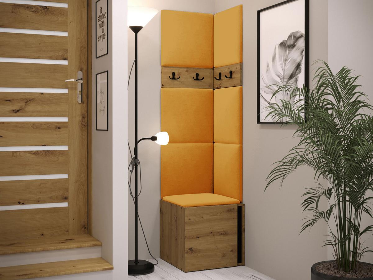 GARDEROBEN-SET Orion XXI - Eiche Artisan/Orange, Holzwerkstoff/Kunststoff (42/186/46cm) - MIRJAN24