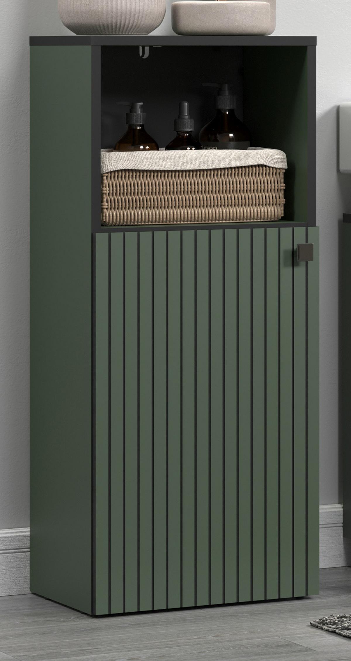 BADKOMMODE grün 40 x 95 cm, Badschrank in modernem Design - Schwarz/Grün, Holzwerkstoff/Metall (40/95/31cm) - Top.Furn
